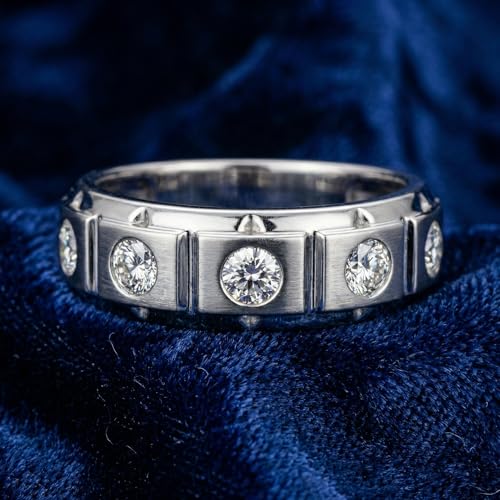 1/2Ct Men's Diamond High Polished Wedding Ring Lab Created Anniversary Band - Size 11