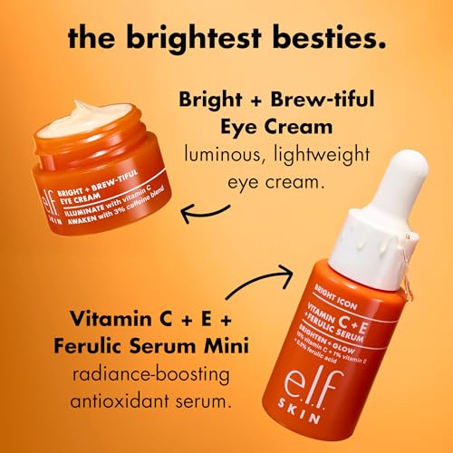 e.l.f. SKIN Brightest Besties Duo, Travel-Sized Skincare Set, Brightening Face Serum & Vitamin C Eye Cream, Boosts Radiance, Depuffs & Evens Skin Tone, Vegan & Cruelty-Free