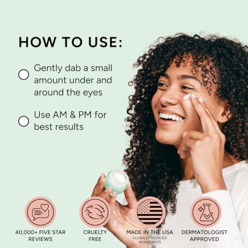 Eight Saints Skin Care All In Eye Cream, Anti Aging Eye Cream to Reduce Puffiness, Wrinkles, & Eye Bags, Dark Circles Eye Treatment, with Hyaluronic Acid, Vitamin C, & Peptides, 0.5 Ounces