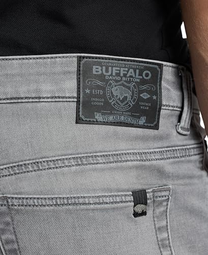 Buffalo David Bitton Men's Straight Six Jeans, Grey Sanded, 34W x 32L