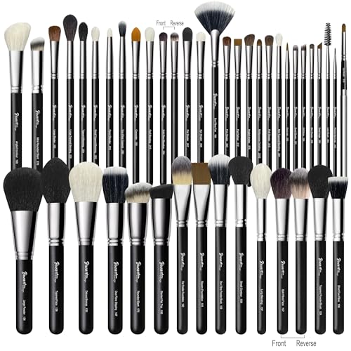 Bueart Design 42Pcs PRO Grade Makeup Brushes Set Ultra Soft (Black)
