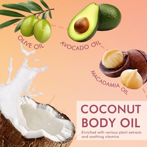 Body Glow Oil, Broad Spectrum SPF 50, Glitter Shimmer Sunscreen Body Oil Lotion with Sequin Mica, Lightweight Non-Sticky Moisturizer with Coconut, Skin Illuminator Glowing Results (01# Golden Amber)