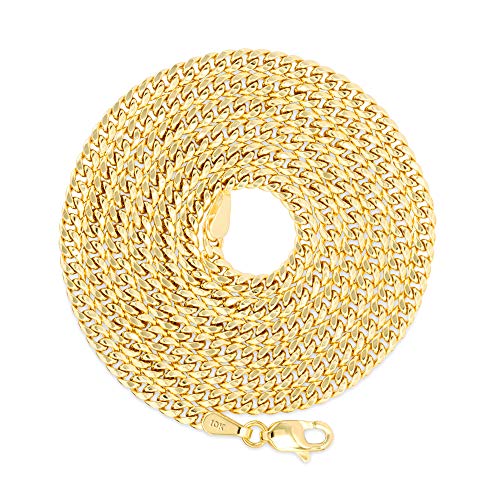 Nuragold 10k Real Yellow Gold Miami Cuban Link 3mm Chain Italian Necklace - 20"