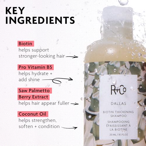 R+Co Dallas Thickening Shampoo | Biotin for Hair Growth, Thickening, + Strengthening | Vegan + Cruelty-Free |