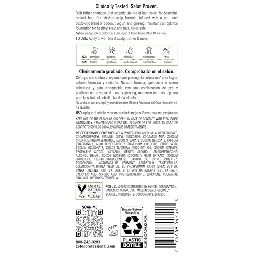 Biotera Color Care Shampoo for Color-Treated Hair - Protects & Extends Vibrancy with Coconut & Grapeseed Extract, Enhances Shine & Softness, Color-Safe, Vegan, 32 Fl Oz