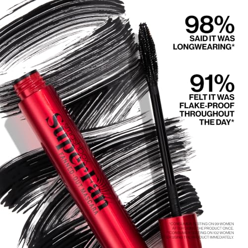 Smashbox Super Fan Lash Lengthening Mascara | Fanned-Out Volume + Length, Long-Wearing Mascara without Clumping, 0.34 Fl Oz, Black