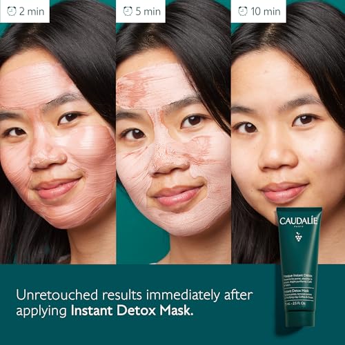 Caudalie Instant Detox Mask, Pore Minimizing Pink Clay Face Mask - 35 mL
