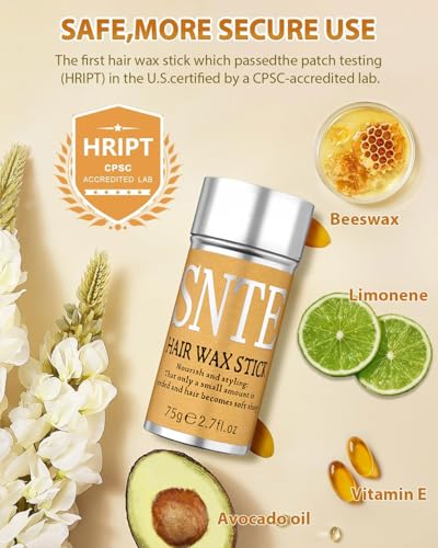 Samnyte Hair Wax Stick, Gel Tamer for Flyaways, Nourishing Slick Stick Pomade for Women & Kids, Slick Back & Styling Cream, Hair Styling Accessories for Teen Girls Gifts, 2.7 Fl Oz