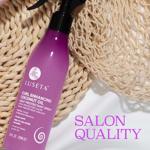 Luseta Curl Heat Protectant Spray for Curly & Wavy Hair, 8.5 oz