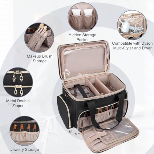 GDNasist Large Makeup Bag, Portable Travel Makeup Bag Organizer