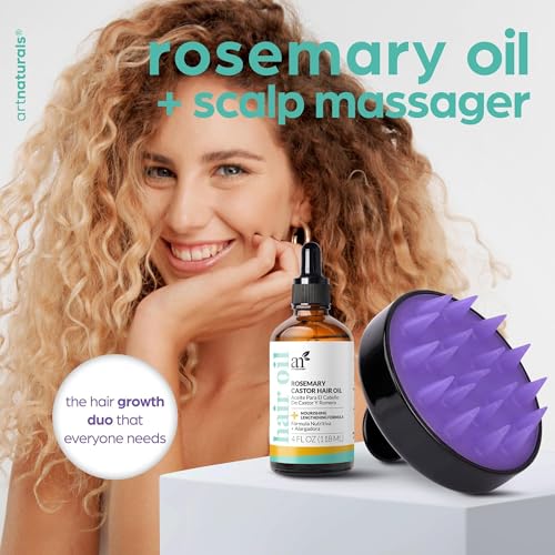 ArtNaturals Rosemary Oil for Hair Growth & Castor Oil Set, 4 oz, Women Men