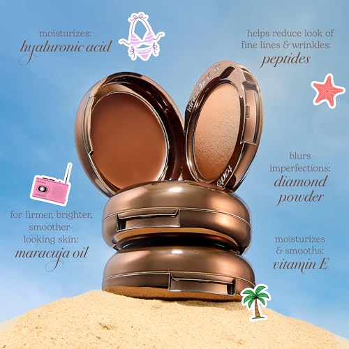 tarte macaron sculpt & bronze duo – 2-in-1 Cream + Baked Powder Bronzer, Contour Powder Face Makeup, Peptides and Hyaluronic Acid Hydrates & Plumps, vegan & cruelty-free, full size, brown sugar