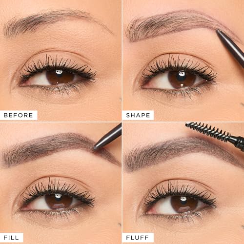 tarte Amazonian clay waterproof brow pencil – Eyebrow Pencil to Shape, Define & Fill with Vitamin E to Nourish Brows, Vegan & Cruelty-Free, full size, rich brown
