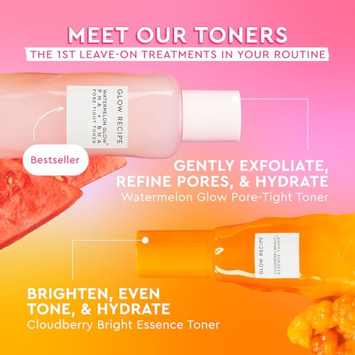 Glow Recipe Cloudberry Brightening Essence Toner, Korean Brightening Essence, Hydrating Rice Water + 5% Glycerin, CoQ10, Vitamin C & E, Barrier Support, Even Tone (75ml)