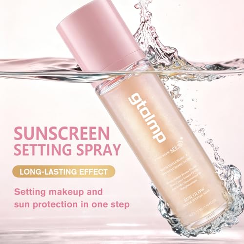 Glitter Sunscreen Spray SPF 50, Sheer Face & Body Setting Mist, 2.54 fl oz