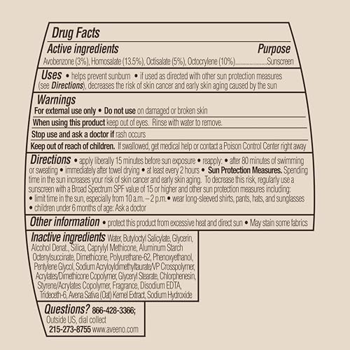 Aveeno Protect + Hydrate Sunscreen Lotion for Body & Face with Prebiotic Oat, SPF 60 Broad Spectrum Sunscreen, Paraben, & Oil Free, Water & Sweat Resistant (80-min) for Sensitive Skin, 12 FI Oz