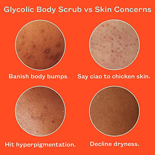 Frank Body Glycolic Body Scrub | Vegan, Cruelty Free, Exfoliating Body Scrub | Helps to Fight Breakouts and Soothes Skin & Marks with AHA, Pumice, Witch Hazel, and Niacinamide | 8.82 oz / 250 g