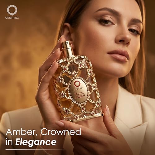 Orientica Luxury Royal Amber Eau De Parfum 2.7oz/80ml - Notes of Vanilla, Bergamot, Pineapple, Melon - Amber Oud, Gourmand Fruity Arabic Perfumes for Women & Men - Perfumes Arabes de Mujer y Hombres
