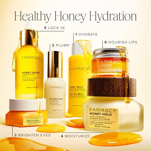 Farmacy Honey Milk Face Essence - Hydrating Milky Toner with Honey, Ceramides, Chamomile + Aloe - Helps Strengthen Skin Barrier + Replenish Moisture - Soothing + Calming Skincare (50ml)