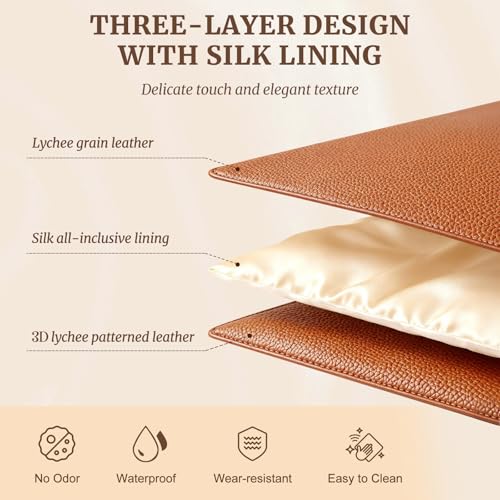 MaqSacion Makeup Bag Vanity Case for Women Leather Cosmetic Bag Makeup Organizer Case Portable Travel Toiletry Bag With Removable Compartments and Handle - Brown