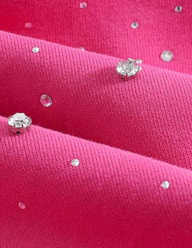 Aelfric Eden Rhinestone Hoodies Men Women Diamond Hooded Sweatshirt Fashion Luxury Casual Streetwear Unisex Hoodie Pullover Hot Pink M