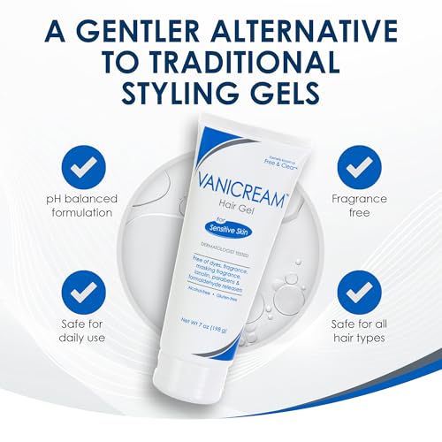 Vanicream Hair Gel, 7 Oz, Formulated without Common Irritants for Sensitive Skin, Styling Gel with Firm Hold & Non-Greasy Finish, Helps Control Static & Add Volume, Dermatologist Tested