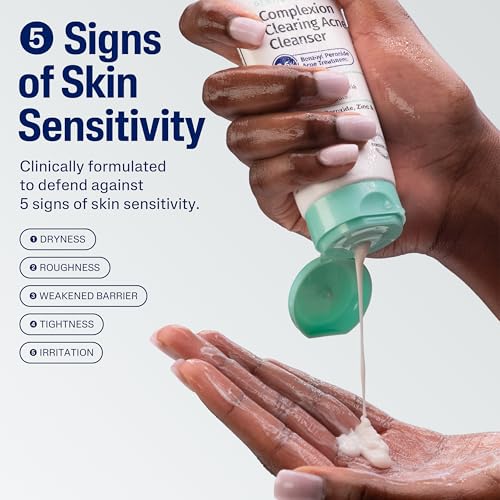 Cetaphil Gentle Clear BPO Acne Face Wash, Soothing, Sensitive Skin, 4.2 fl oz