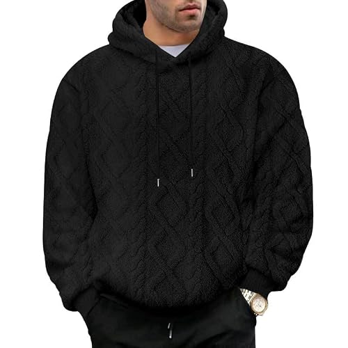 Scapodo Men's Luxury Pattern Hooded Sweatshirt Velour Jacquard Design Pullover Seasonal Casual Wear for Vacation Style Daily Use