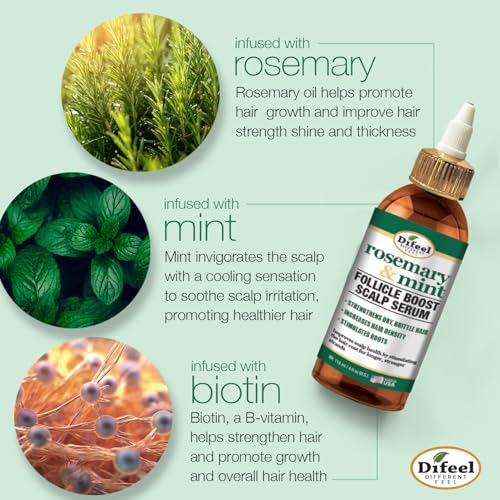 Difeel Rosemary & Mint Follicle Boost Scalp Serum 4 oz.