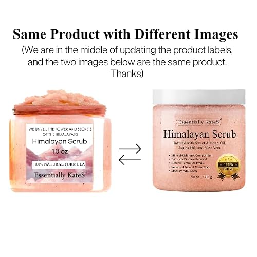 Himalayan Salt Body Scrub with Almond Oil, Exfoliating Mineral Formula, 10 oz