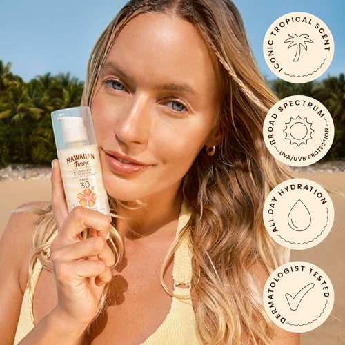 Hawaiian Tropic Weightless Hydration SPF 30 Face Sunscreen, 1.7 Fl Oz