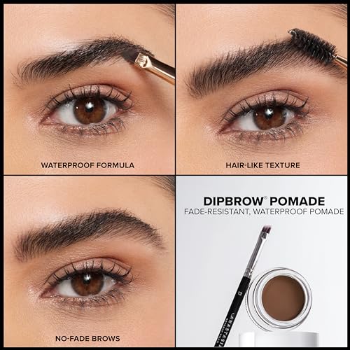 Anastasia Beverly Hills DIPBROW Pomade - Full-Pigment Smudge-Proof Eyebrow Pomade, Long-Wearing Waterproof Formula for Natural Hair Texture - Ebony