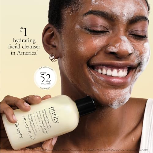 philosophy purity made simple one-step facial cleanser- with meadowfoam seed oil gently cleanses & melts away dirt, oil & stubborn makeup paraben-free face wash