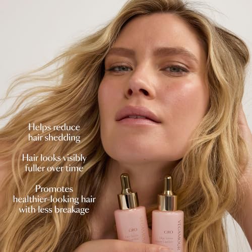 VEGAMOUR GRO Hair & Scalp Serum for Women & Men - Reduces Shedding, Fuller-Looking Hair, Lightweight Non-Oily Formula, Bergamot Scent, Vegan & Cruelty-Free