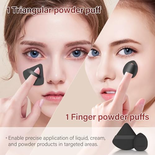 Makeup Brushes Set, Mlemle Professional 25 Pcs Makeup Kit, Include Foundation Powder Blush Concealers Eye shadows 21 Pcs Makeup Brushes and 2 Powder Puff, 2 Makeup Sponge(B01-Black)