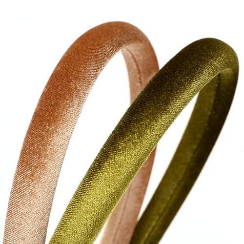 NARUNING 6Pcs Velvet Headbands Women's Hair Head Bands Padded Headbands 1.7cm Solid Color Hairband Fashion Headwear, Girls Women Hair Accessories (6-PACK A, One Size)