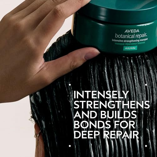 Aveda Botanical Repair Intensive Strengthening Masque Rich | Bond-Building Mask for Stronger Hair | Deep Conditioner | Detangles, Softens Medium to Thick Hair | 94% Naturally Derived*, 0.85 Fl Oz