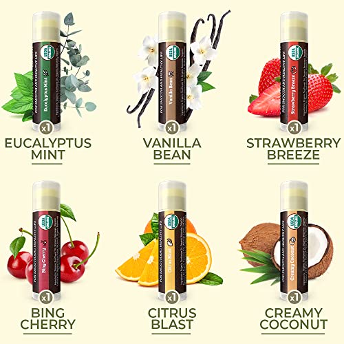 Earth's Daughter Organic Lip Balm - Moisturizing 6-Pack
