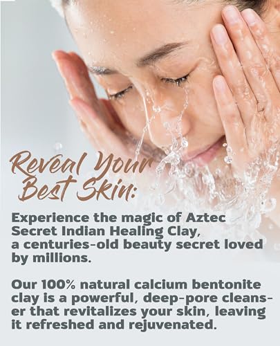 Aztec Secret – Indian Healing Clay – Deep Pore Cleansing Facial & Body Mask – The Original 100% Natural Calcium Bentonite Clay – New Version 2-32 Oz (Pack of 1)