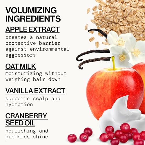Pacifica Vanilla Oat Milk Hair Conditioner – Volumizer for Fine/Flat Hair, Weightless Oat Milk & Apple Extract for Bounce & Smoothness, Silicone Free Clean Beauty, Vegan Cruelty-Free