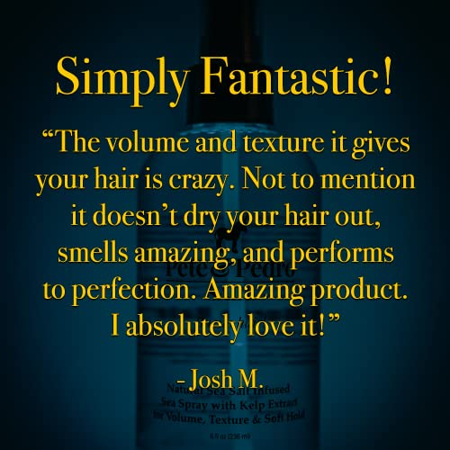 Pete & Pedro Natural Sea Salt Spray For Hair Adds Volume & Texture, 8.5 oz