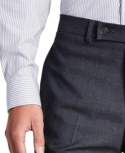 Calvin Klein Men's Slim Fit Dress Pants | Suit Pants for Men | Stretch Comfort Fabric, Tailored Silhouette, Wrinkle-Resistant, Ready-to-Wear | Grey 30/32