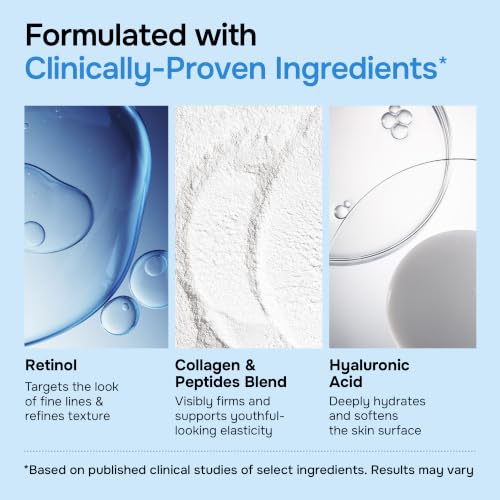 Retinol Collagen Face Serum - Anti-Aging Moisturizer for Women, 1 fl oz
