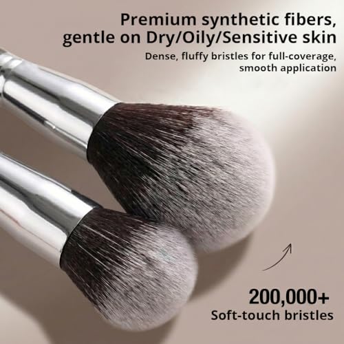 BEAKEY Makeup Brushes set with 2 Blending Sponges,10 Brush Face and Eye Set