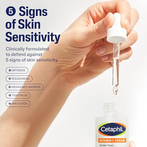 Cetaphil Vitamin C Serum for Dark Spots, Niacinamide, Fragrance Free, 1 Fl Oz