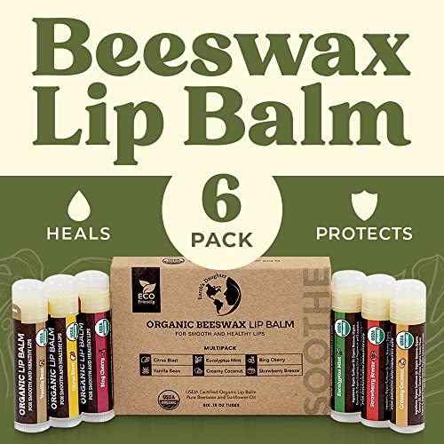 Earth's Daughter Organic Lip Balm - Moisturizing 6-Pack