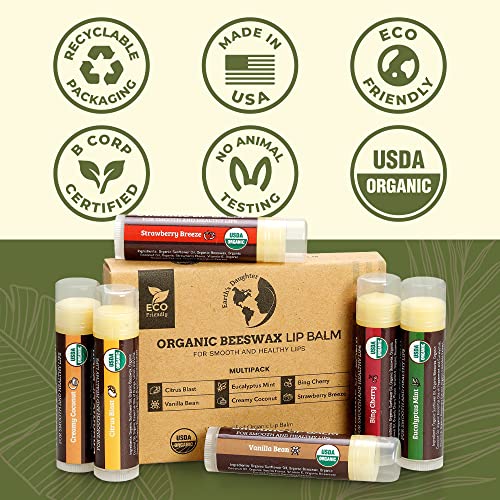 Earth's Daughter Organic Lip Balm - Moisturizing 6-Pack