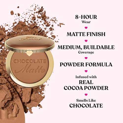 Too Faced Chocolate Soleil Matte Bronzer | Long Lasting + Cruelty Free with a Matte Finish, 0.28 Ounce, Milk Chocolate