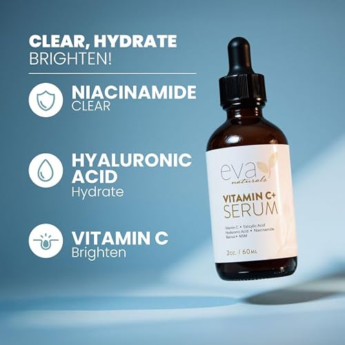 Eva Naturals Vitamin C Serum Plus with Hyaluronic Acid & Retinol, 2 oz