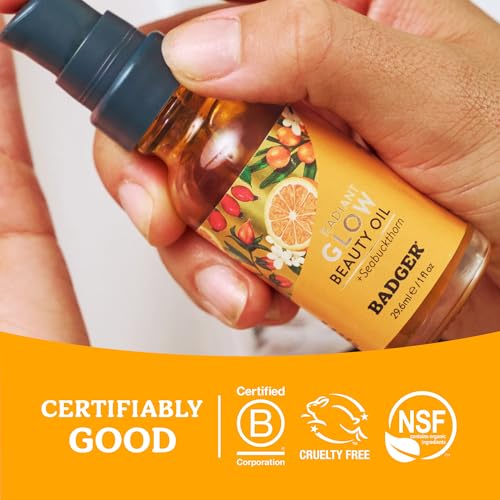 Badger Organic Seabuckthorn Face Oil, 1 FZ